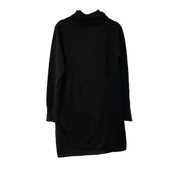 Quince Mongolian Cashmere Turtleneck Sweater Dress Tunic Black Size S NWOT - Picture 3 of 5